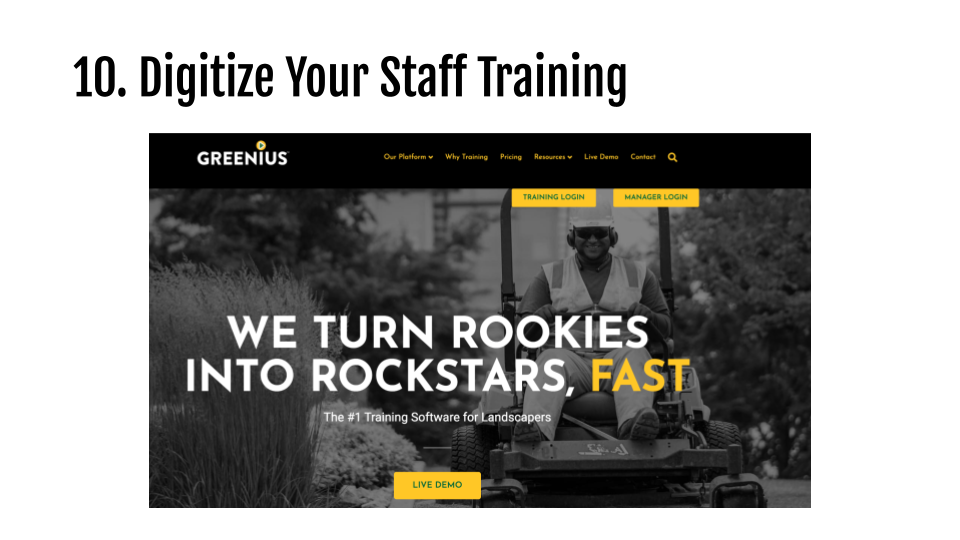 Greenius Online Training for Landscape Companies