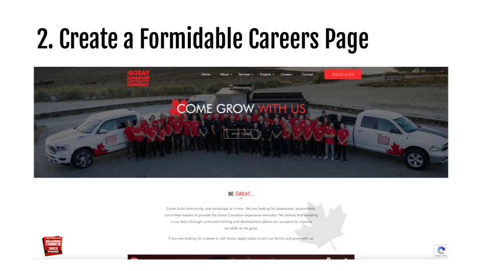 Great Canadian Landscaping Careers Page